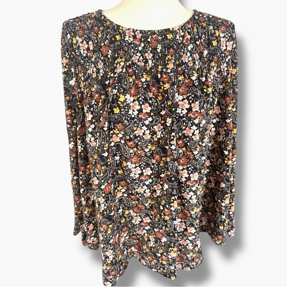 J. Jill Floral Pleated Top